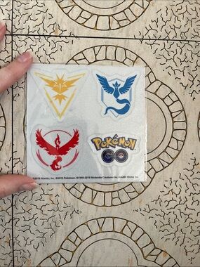 Pokémon GO Team Sticker Sheet - Red Blue Yellow Logos